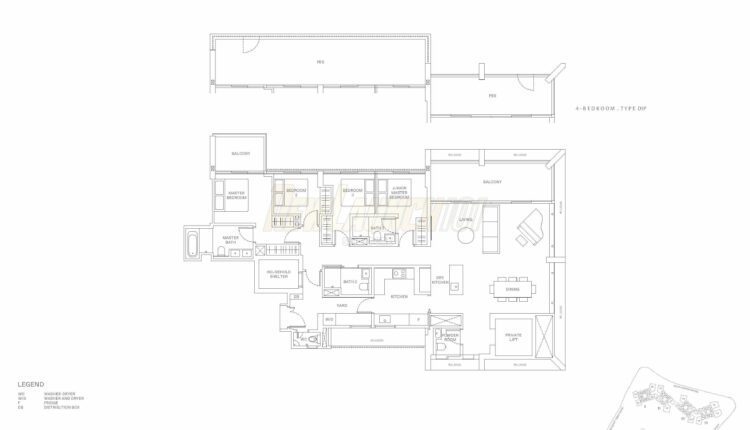 The Reserve Residences Floor Plan - Creekside 4-Bedroom Type D1