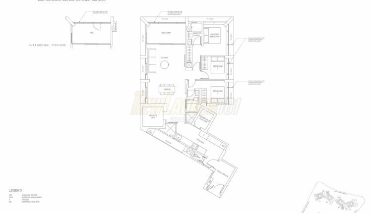 The Reserve Residences Floor Plan Horizon 3-Bedroom Type C10