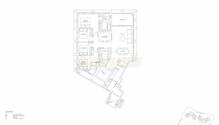 The Reserve Residences Floor Plan Horizon 4-Bedroom Type D2