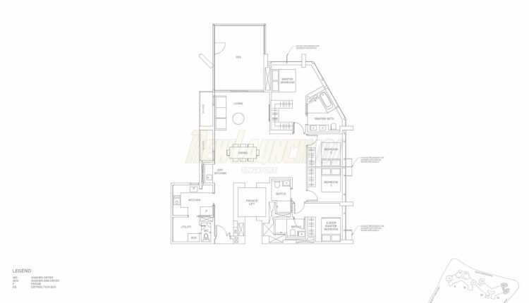 The Reserve Residences Floor Plan Horizon 4-Bedroom Type D3P