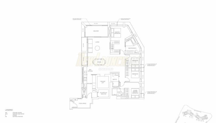 The Reserve Residences Floor Plan Horizon 4-Bedroom Type D4