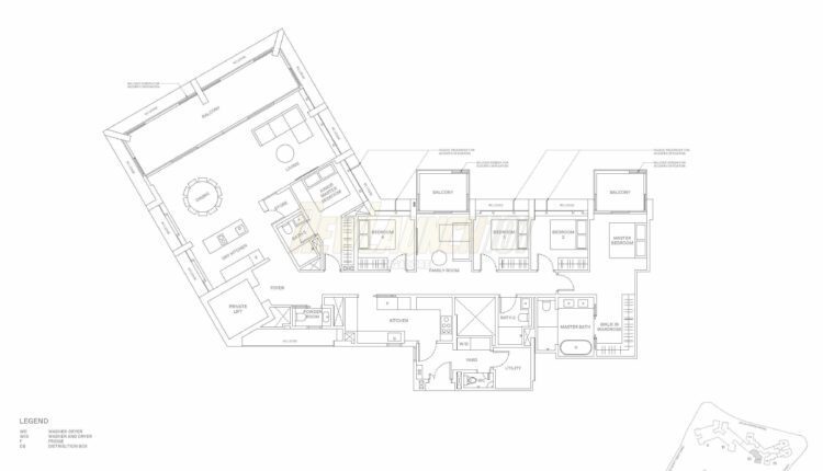 The Reserve Residences Floor Plan - Treetops 5-Bedroom Type P1