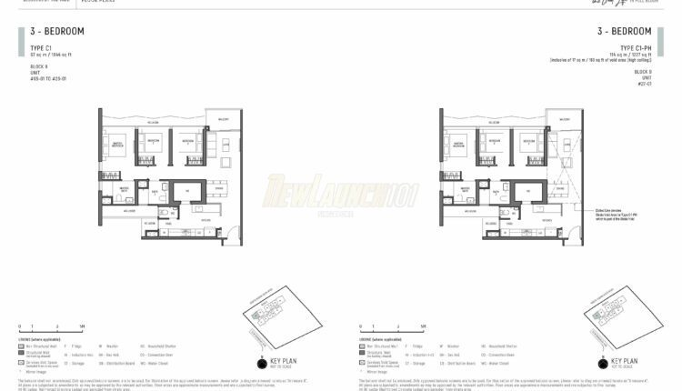 Blossoms by the Park Floor Plan 3-Bedroom Type C1