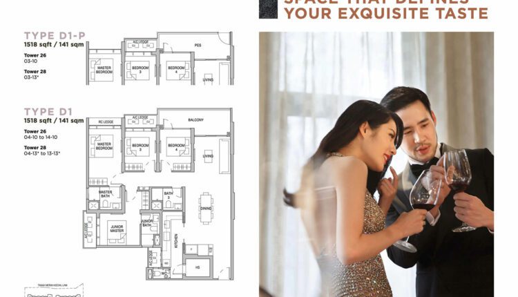 Sceneca Residence Floor Plan 4-Bedroom Luxury Type D1