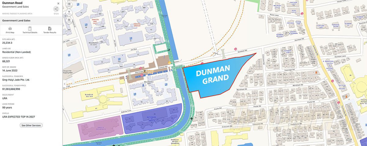Dunman Grand Condo Location URA