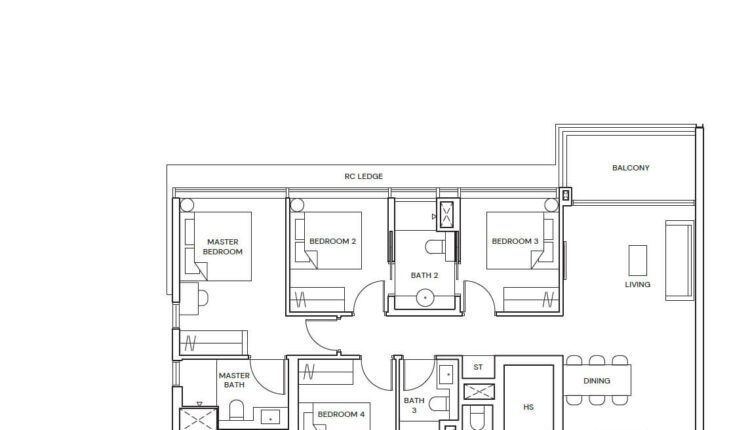 Terra Hill Floor Plan 4-Bedroom Type D1