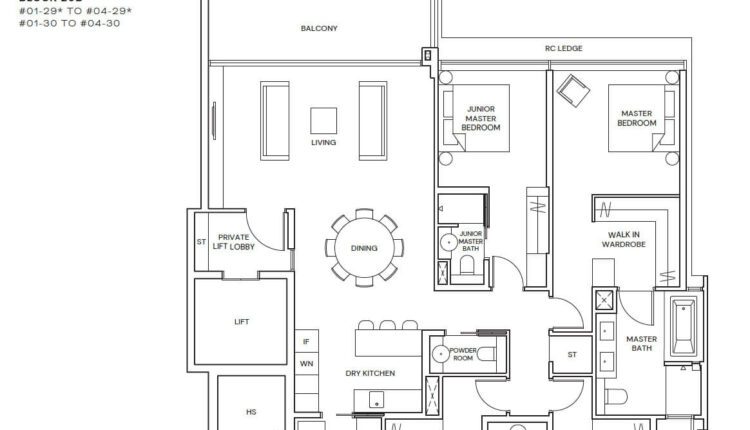 Terra Hill Floor Plan 4-Bedroom Type DP1