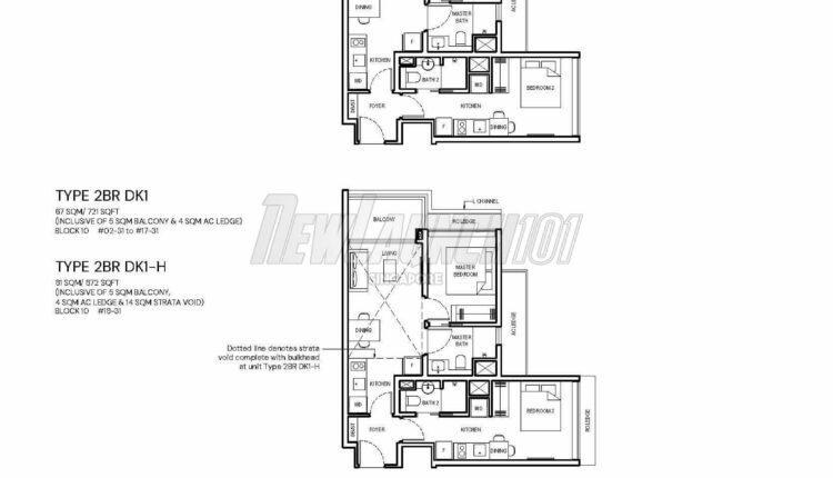 Grand Dunman Floor Plan 2-Bedroom Dual Key Type 2BR DK1