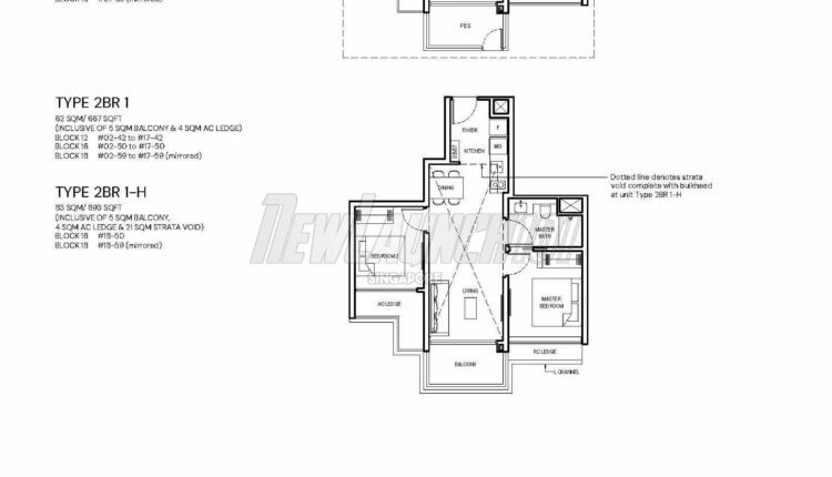 Grand Dunman Floor Plan 2-Bedroom Type 2BR 1