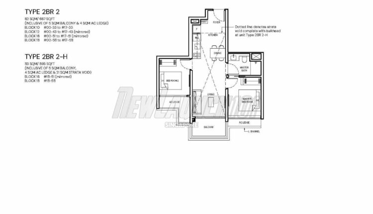 Grand Dunman Floor Plan 2-Bedroom Type 2BR 2