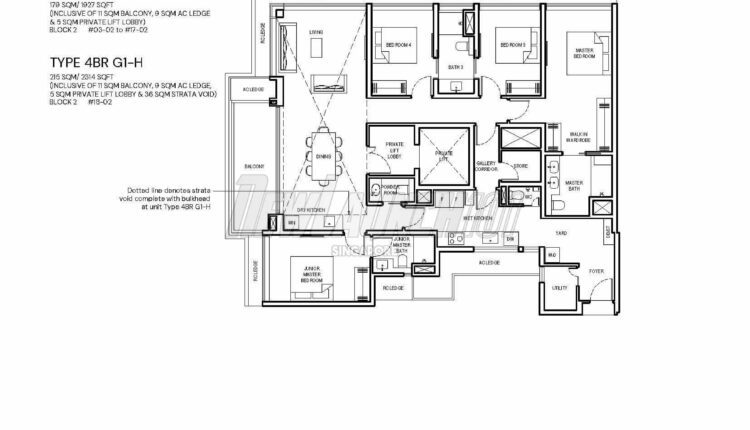 Grand Dunman Floor Plan 4-Bedroom Grand 4BR G1