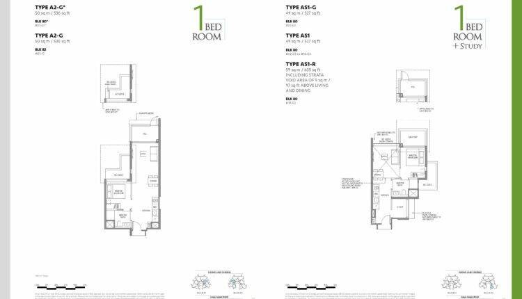 The Lakegarden Residences Floor Plan 1-Bedroom Type A2
