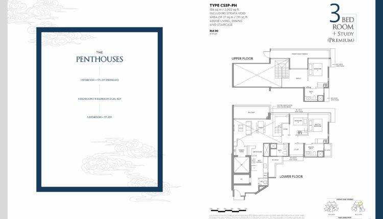 The Lakegarden Residences Floor Plan 3-Bedroom Study Penthouse
