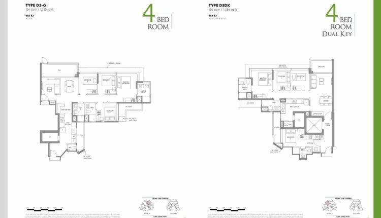 The Lakegarden Residences Floor Plan 4-Bedroom Dual Key